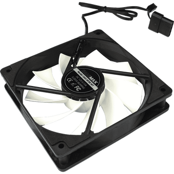  Кулер GameMax GMX-WFBK-WT (GMX-WFBK-WT) 12см black fan, white blade, 3pin+4Pin connector 