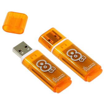  USB-флешка Smartbuy 8Gb Glossy series Orange SB8GBGS-Or 