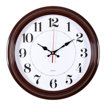  Часы настенные Бюрократ WALLC-R85P D35см коричневый/белый 