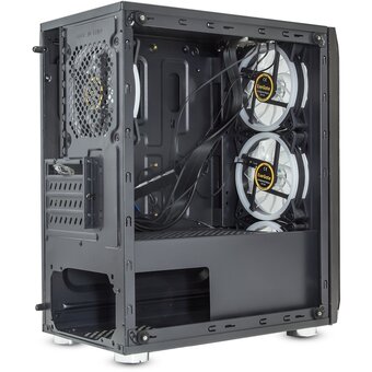  Корпус ExeGate Mistery R3 EX294383RUS Minitower (mATX, без БП, 2*USB+1*USB3.0, аудио, черный, 4 вент. 12см с RGB подсветкой) 