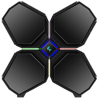  Корпус Deepcool Quadstellar Infinity Black, 6 боковых панелей из зак. стекла, EATX, без БП 