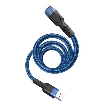  Дата-кабель HOCO U110 charging Lightning (синий) 