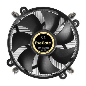  Кулер ExeGate ETA-20.V1700 EX292654RUS (Al, LGA1700/1150/1151/1155/1156/1200/1366, TDP 90W, Fan 95mm, 2400RPM, Hydro bearing, 3pin, 22db, 340г 