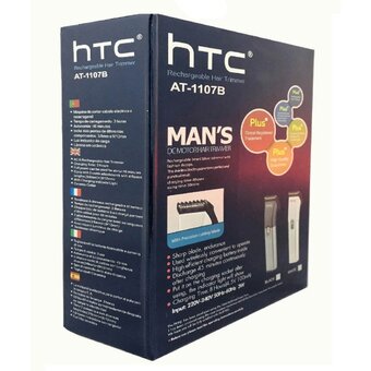  Машинка для стрижки волос HTC AT-1107B (3 Вт, 1 шт, От сети/аккумулятора, Белый/Серебристый) 