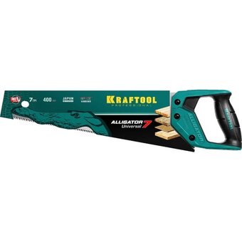  Ножовка KRAFTOOL Alligator Universal 7 15004-40 z01 универсальная 400 мм, 7 TPI 3D зуб 