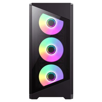  Корпус GameMax Destroyer TGB, mATX, black, w/o psu, w/1xUSB3.0+2xUSB2.0, Combo Audio, w/3x12cm ARGB front fan 