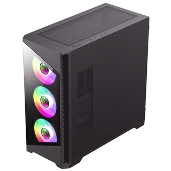  Корпус GameMax Destroyer TGB, mATX, black, w/o psu, w/1xUSB3.0+2xUSB2.0, Combo Audio, w/3x12cm ARGB front fan 