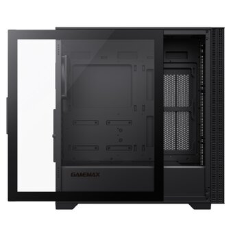  Корпус GameMax Quest, E-ATX, black, w/o psu, w/1xUSB3.0+2xUSB2.0+1xTYpe-C Gen2, Combo Audio, w/1x12cm Fan 