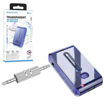  Трансмиттер BOROFONE BC46 Gratified Transparent Discovery Edition Car AUX BT Receiver (темно синий) 