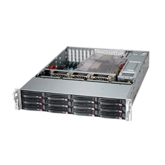  Корпус SuperMicro CSE-826BAC12-R1K23LPB 2U, 2x1200W, 12x3.5" bay SAS3/SATA/NVMe4 7xLP, RM 