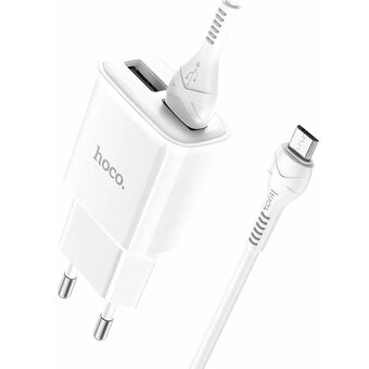  УЦ СЗУ HOCO C88A Star round, 2USB, 2.4A + Micro (белый) (плохая упаковка) 