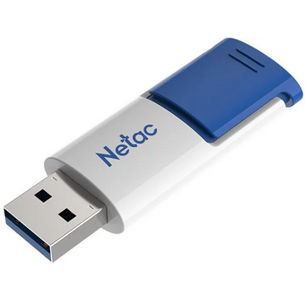 USB-флешка Netac U182 (NT03U182N-512G-30BL) 512Gb, USB3.0, сдвижной корпус, пластиковая бело-синяя 