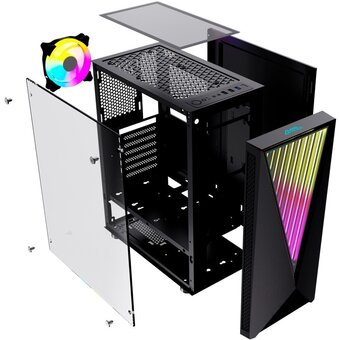  Корпус GMNG GG-CC100 черный без БП ATX 5x120mm 2xUSB2.0 1xUSB3.0 audio bott PSU 