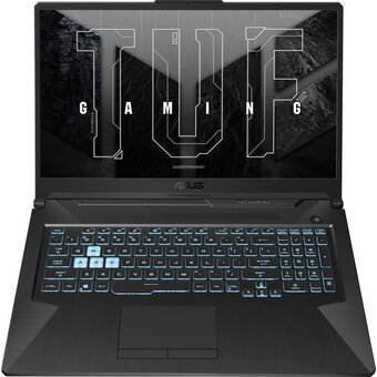  Ноутбук Asus TUF Gaming F17 FX706HF-HX014 (90NR0HC4-M001M0) i5 11400H 16Gb SSD512Gb GeF RTX 2050 4Gb 17.3" IPS FHD (1920x1080) noOS black WiFi BT Cam 