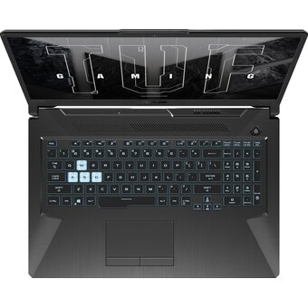  Ноутбук Asus TUF Gaming F17 FX706HF-HX014 (90NR0HC4-M001M0) i5 11400H 16Gb SSD512Gb GeF RTX 2050 4Gb 17.3" IPS FHD (1920x1080) noOS black WiFi BT Cam 