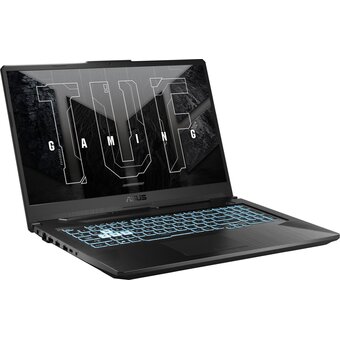  Ноутбук Asus TUF Gaming F17 FX706HF-HX014 (90NR0HC4-M001M0) i5 11400H 16Gb SSD512Gb GeF RTX 2050 4Gb 17.3" IPS FHD (1920x1080) noOS black WiFi BT Cam 