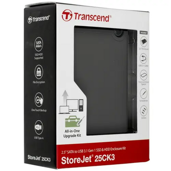  Комплект с корпусом Transcend StoreJet 25CK3 (TS0GSJ25CK3) для установки SSD/HDD, 2.5", conversion kit , Rubber housing 