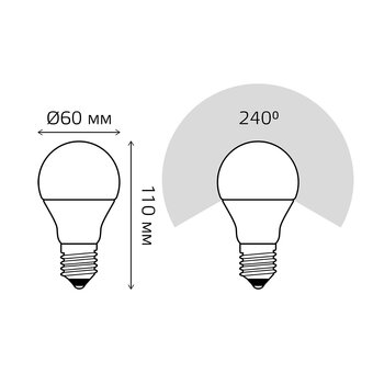  Лампа Gauss (102502310-S) светодиодная 10Вт цок. E27 груша 220B 6500K св.свеч.бел.хол. (упак. 10шт) 