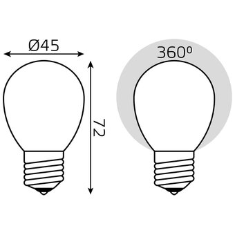  Лампа Gauss Filament (105202209-D) светодиодная 9Вт цок. E27 шар 220B 4100K св.свеч.бел.нейт. (упак. 10шт) 