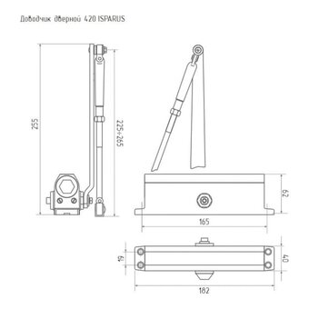  Доводчик НОРА-М Isparus 420 (18758) дверной 40-90кг графит 
