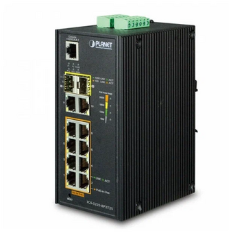  Коммутатор Planet (IGS-5225-8P4S) PoE для монтажа в DIN-рейку IP30 Industrial L2+/L4 8-Port 1000T 802.3at PoE+ 4-port 100/1000X SFP Managed 