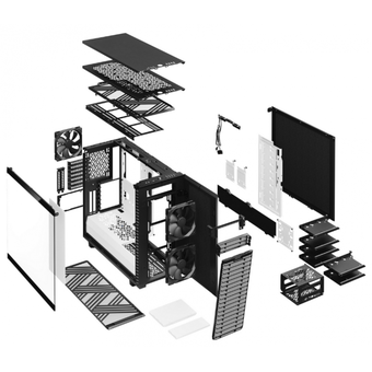 Корпус Fractal Design Define 7 Black & White - TG (FD-C-DEF7A-05) mid tower E-ATX tempered glass 3x140mm fans inc. 