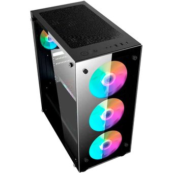  Корпус 1stPlayer Fire Dancing V3-A / ATX, tempered glass / 4x120mm LED fans inc. / V3-A-4G6 