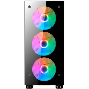 Корпус 1stPlayer Fire Dancing V3-A / ATX, tempered glass / 4x120mm LED fans inc. / V3-A-4G6 