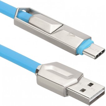  Дата-кабель ACD-DUAL 2в1 ACD-U924-CML Type-C+Micro 1м синий 