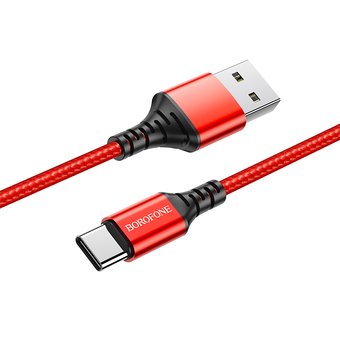  Дата-кабель BOROFONE BX54 Ultra bright Type-C 1м (красный) 