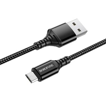  Дата-кабель BOROFONE BX54 Ultra bright micro 1м (чёрный) 