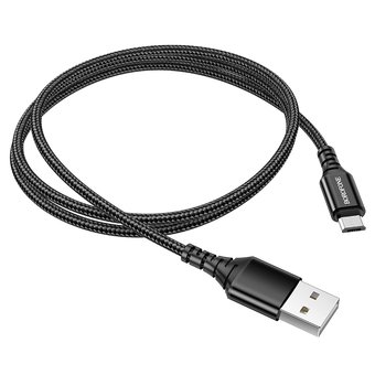  Дата-кабель BOROFONE BX54 Ultra bright micro 1м (чёрный) 