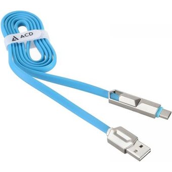 Дата-кабель ACD-DUAL 2в1 ACD-U924-CML Type-C+Micro 1м синий 