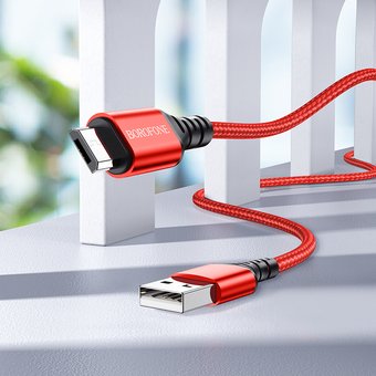  Дата-кабель BOROFONE BX54 Ultra bright micro 1м (красный) 