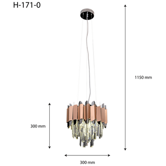  Люстра HIPER (H171-0) 6E1440Вт AB/black 