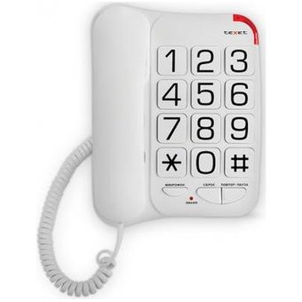  Телефон проводной TEXET TX-201 белый 