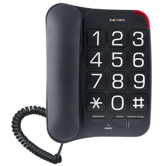  Телефон проводной TEXET TX-201 черный 