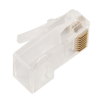  Коннектор LANMASTER (LAN-EZ45-8P8C/U5E-100) RJ45 тип EZ, 8P8C, UTP, Cat.5e, универсальный, покрытие 50 микрон,100 шт. 