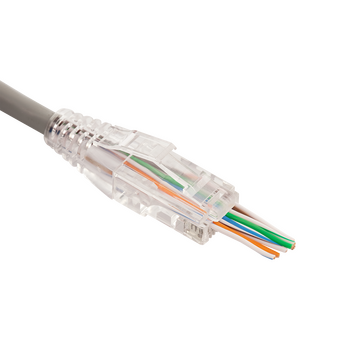 Коннектор LANMASTER (LAN-EZ45-8P8C/U5E-100) RJ45 тип EZ, 8P8C, UTP, Cat.5e, универсальный, покрытие 50 микрон,100 шт. 