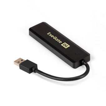  USB-Хаб (концентратор) ExeGate DUB-4P/1 EX293980RUS (кабель-адаптер USB3.0 - 4xUSB3.0, Plug Play, черный) 
