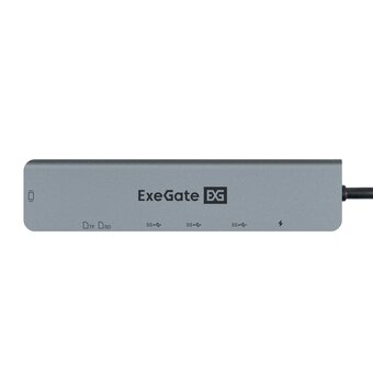  Док-станция Exegate ExeGate DUB-21C/PD/CR/H EX293983RUS (кабель-адаптер USB Type-C - 2xUSB3.0 + Card Reader + PD 100W + HDMI 4K 60Hz) 