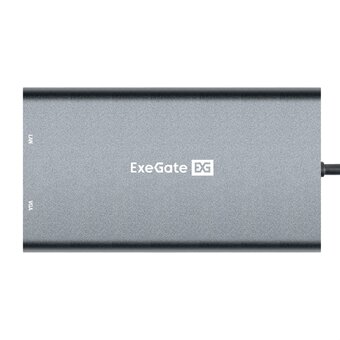  Док-станция Exegate ExeGate DUB-31C/MAX EX293985RUS (кабель-адаптер USB Type-C - 3xUSB3.0 + Card Reader + PD 100W + HDMI 4K 30Hz + VGA + Audio + Lan) 