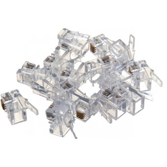  Коннектор LANMASTER (TWT-PL11-4P4C/100) телефонный RJ11, 4P4C, 100 шт. 