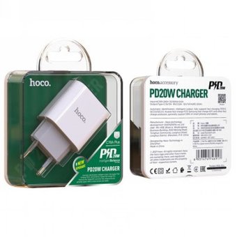  СЗУ HOCO C76A Plus Speed source PD20W charger(EU), white 