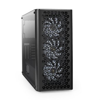  Корпус ExeGate EVO-9202 EX294965RUS Miditower (ATX, без БП, с окном, 1*USB+1*USB3.0, аудио, 3 вент. 12см с RGB подсветкой) 