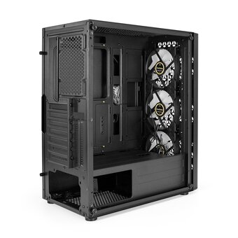  Корпус ExeGate EVO-9202 EX294965RUS Miditower (ATX, без БП, с окном, 1*USB+1*USB3.0, аудио, 3 вент. 12см с RGB подсветкой) 