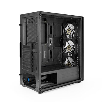  Корпус ExeGate EVO-9205 EX294966RUS Miditower (ATX, без БП, с окном, 1*USB+1*USB3.0, аудио, 3 вент. 12см с RGB подсветкой) 