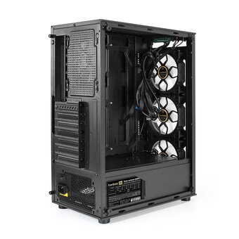  Корпус ExeGate i3 BASE-NPX600 EX294978RUS Miditower (ATX, БП 600NPX с вент. 12 см, с окном, 1*USB+1*USB3.0, аудио, 4 вент. 12см с RGB подсветкой) 