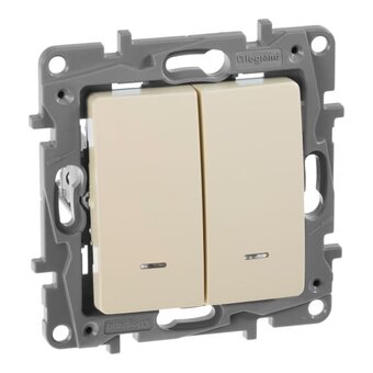  Выключатель Legrand Etika (672304) скрыт. 2кл. с подсветкой IP20 слоновая кость 