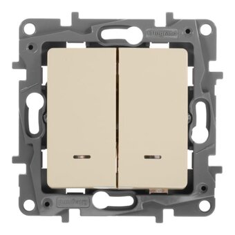  Выключатель Legrand Etika (672304) скрыт. 2кл. с подсветкой IP20 слоновая кость 